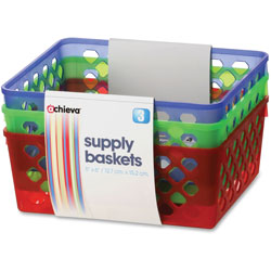 Officemate Supply Baskets, 5 in x 6 in, 3/PK, Ast