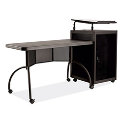 Oklahoma Sound Teacher's WorkPod Desk and Lectern Kit, 68 in x 24 in x 41 in, Charcoal Gray
