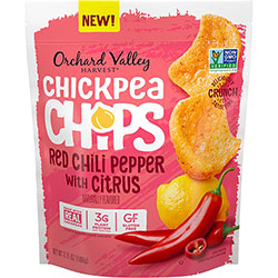 Orchard Valley Harvest Red Chili Pepper with Citrus Chickpea Chips - Gluten-free, Individually Wrapped - Crunch, Spicy, Lemon, Crunchy, Citrus - 6 / Carton