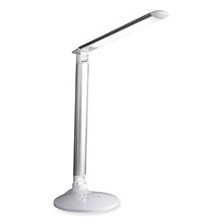 OttLite Wellness Series Command LED Desk Lamp with Voice Assistant, 17.75 in to 29 in High, Silver