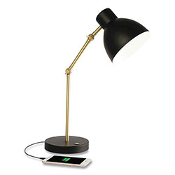 OttLite Wellness Series Direct LED Desk Lamp, 4 in to 18 in High, Brass