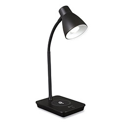 OttLite Wellness Series Infuse LED Desk Lamp with Wireless and USB Charging, 15.5 in High, Black