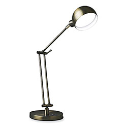 OttLite Wellness Series Refine LED Desk Lamp, 27 in High, Antiqued Brass