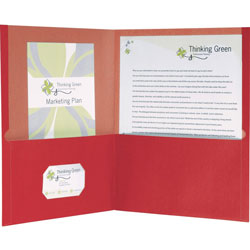 Oxford Earthwise by Oxford 100% Recycled Paper Twin-Pocket Portfolio, Red