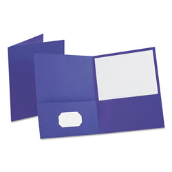 Oxford Leatherette Two Pocket Portfolio, 8 1/2 in x 11 in, Purple, 10/PK