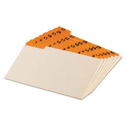 Oxford Manila Index Card Guides with Laminated Tabs, 1/5-Cut Top Tab, 1 to 31, 5 x 8, Manila, 31/Set