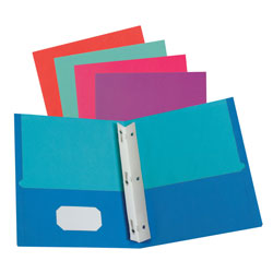 Oxford Twisted Twin Smooth Pocket Folder w/Fasteners, Letter, Assorted, 10/Pack, 20 Packs/Carton