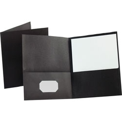 Oxford Two Pocket Portfolio, Black, Box of 25