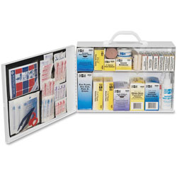 Pac-Kit 100 Person Industrial First Aid Kit, Steel, Carry Handle, Wall Mount