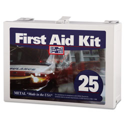 Pac-Kit 25 Person Industrial First Aid Kit, Steel (non-gasketed), Wall Mount