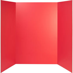 Pacon 140 lb. Watercolor Single Wall Presentation Board, 48 in, x 36 in Width, Red Surface, Tri-fold, Corrugated, Recyclable, Single Ply, 24/Carton