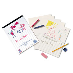 Pacon Multi-Program Picture Story Paper, 16 lb, 1/2 in Long Rule, One-Sided, 9 x 12, 500/Pack