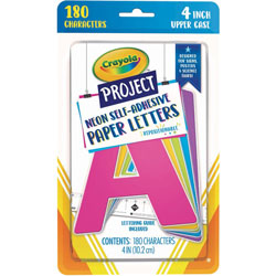 Pacon Self-adhesive Paper Letters - Self-adhesive - 4 in, - Assorted Neon - Paper