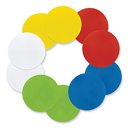 Pacon Self Stick Dry Erase Circles, 10 x 10, Blue/Green/Red/White/Yellow Surface, 10/Pack
