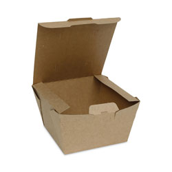 Pactiv Earth Choice Tamper Evident Paper OneBox, 4.5 x 4.5 x 3.25, Kraft, 200/Carton