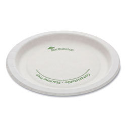 Pactiv EarthChoice Pressware Compostable Dinnerware, Plate, 6 in Diameter, White, 750/Carton
