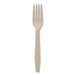 Pactiv EarthChoice PSM Cutlery, Heavyweight, Fork, 6.88 in, Tan, 1,000/Carton