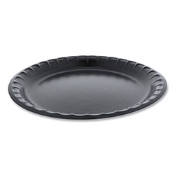 Pactiv Laminated Foam Dinnerware, Plate, 10.25 in Diameter, Black, 540/Carton