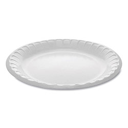 Pactiv Laminated Foam Dinnerware, Plate, 8.88 in Diameter, White, 500/Carton