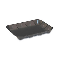 Pactiv Supermarket Trays, #4D, 1-Compartment,9.58 x 7.08 x 1.25, Black, 400/Carton