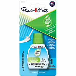Papermate® Liquid Paper Fast Dry Correction Fluid, 22 mL, Bright White, Fast-drying, Spill Resistant, 1/Pack