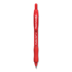 Papermate® Profile Retractable Gel Pen, Medium 0.7 mm, Red Ink, Translucent Red Barrel, Dozen