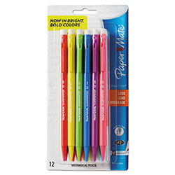 Papermate® Sharpwriter Mechanical Pencil, 0.7 mm, HB (#2.5), Black Lead, Assorted Barrel Colors, Dozen