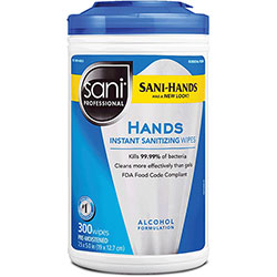 PDI Healthcare Hands Instant Sanitizing Wipes - White - Moisturizing - For Hand, Food Service - 300 Per Canister