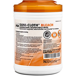 PDI Healthcare Sani-Cloth Bleach Germicidal Wipes - Ready-To-Use Wipe6 in x 10.50 in, 75 / Can - 12 / Carton - White