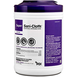 PDI Healthcare Super Sani-Cloth Germicidal Disposable Wipe - Wipe - 6 in x 6.75 in, 160 / Can - 12 / Carton