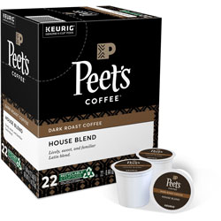 Peet's K-Cup House Blend Coffee - Compatible with Keurig Brewer - Dark - 22 / Box