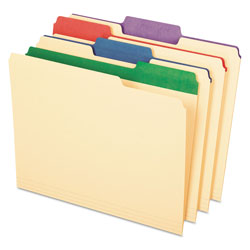 Pendaflex Color Tab File Folders, 1/3-Cut Tabs, Letter Size, Manila, 50/Box