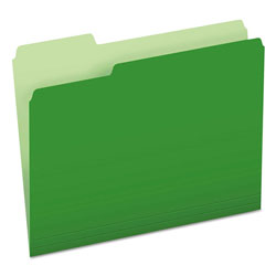 Pendaflex Colored File Folders, 1/3-Cut Tabs, Letter Size, Green/Light Green, 100/Box (ESS15213BGR)