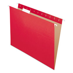 Pendaflex Colored Hanging Folders, Letter Size, 1/5-Cut Tab, Red, 25/Box (ESS81608)
