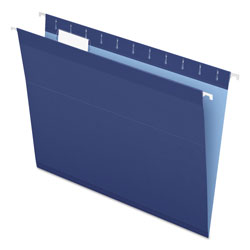 Pendaflex Colored Reinforced Hanging Folders, Letter Size, 1/5-Cut Tab, Navy, 25/Box (ESS415215NAV)