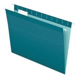 Pendaflex Colored Reinforced Hanging Folders, Letter Size, 1/5-Cut Tab, Teal, 25/Box (ESS415215TEA)