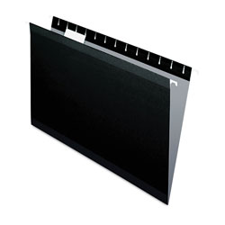Pendaflex Colored Reinforced Hanging Folders, Legal Size, 1/5-Cut Tab, Black, 25/Box (ESS415315BLA)