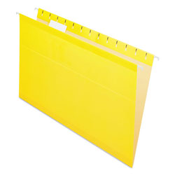 Pendaflex Colored Reinforced Hanging Folders, Legal Size, 1/5-Cut Tab, Yellow, 25/Box (ESS415315YEL)