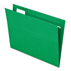 Pendaflex Essentials Colored Hanging Folders, 1/5 Tab, Letter, Bright Green, 25/Box