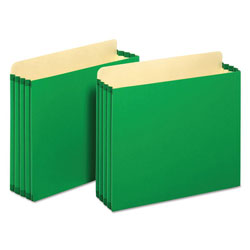 Pendaflex File Cabinet Pockets, 3.5 in Expansion, Letter Size, Green, 10/Box