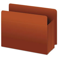 Pendaflex Heavy-Duty End Tab File Pockets, 3.5 in Expansion, Legal Size, Red Fiber, 10/Box