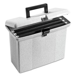 Pendaflex Portable File Boxes, Letter Files, 14.88" x 6.5" x 11.88", Granite (ESS41737)