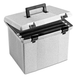 Pendaflex Portable File Boxes, Letter Files, 13.88" x 14" x 11.13", Granite (ESS41747)