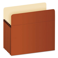 Pendaflex Standard Expanding File Pockets, 5.25 in Expansion, Letter Size, Red Fiber, 10/Box