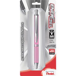 Pentel Energel Alloy Retractable Gel Pen, Pink