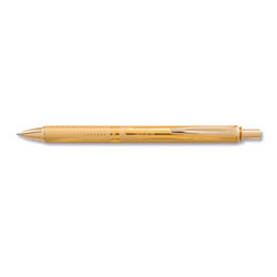 Pentel EnerGel Alloy Retractable Gel Pen, Medium 0.7mm, Black Ink, Gold Barrel