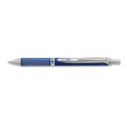 Pentel EnerGel Alloy RT Retractable Gel Pen, Medium 0.7mm, Black Ink, Blue Barrel