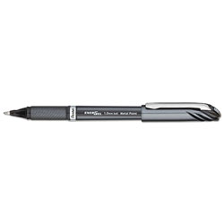 Pentel EnerGel NV Stick Gel Pen, 1 mm Metal Tip, Black Ink/Barrel, Dozen