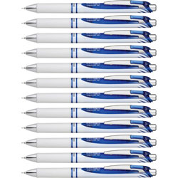 Pentel Gel Pen, Retractable/Refillable, Needle Tip, 0.5mm, 12/DZ, Blue Ink