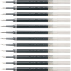 Pentel Gel Pen Refills for EnerGel, 0.5mm, Needle Tip, 12/BX, Black Ink